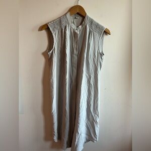 ALLSAINTS 100% Silk Sleeveless Light Gray Sirius Dress